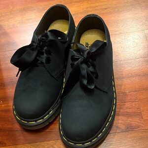 Dr. Martens Black Satin Lace Shoes